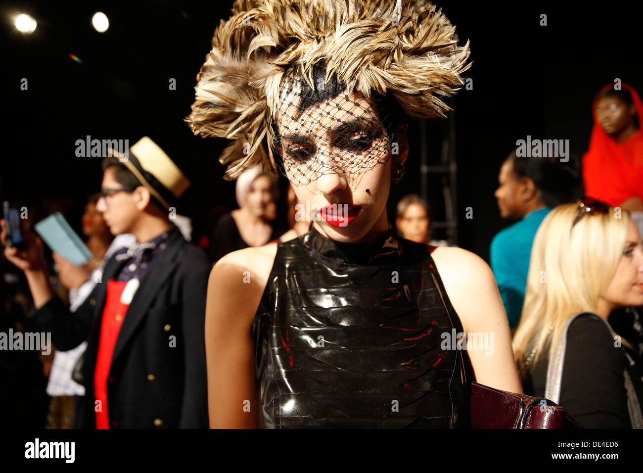 New York, NY, USA. 10th Sep, 2013. Dedicated followers of fashion inside at MBFW in New York City. Credit:  Scott Houston/Alamy Live News Stock Photo