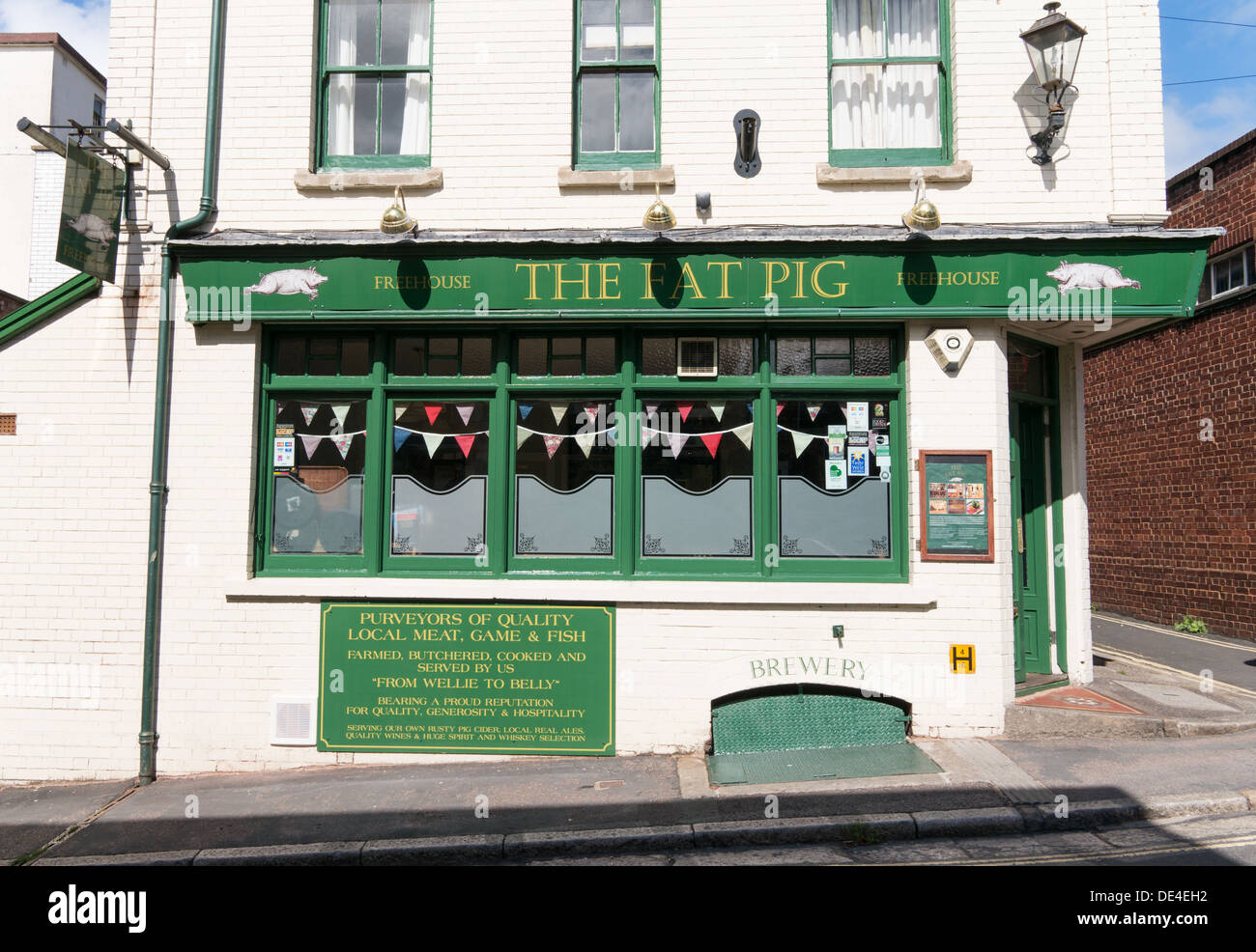 The Fat Pig traditional British pub and restaurant , Exeter, Devon, England, UK Stock Photo