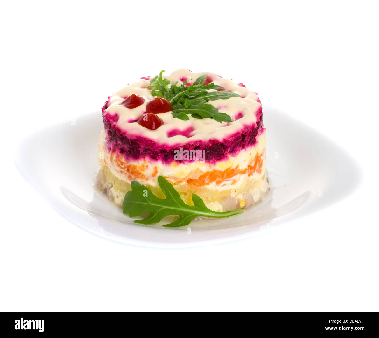 Russian salad "Herring under fur coat Stock Photo Alamy
