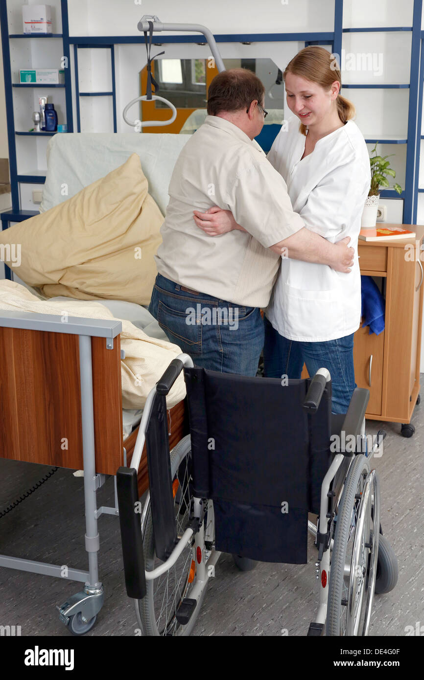 Moers, Germany, a geriatric nurse trainees Stock Photo