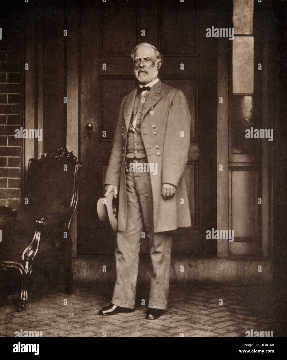 General Robert E. Lee in his Confederate uniform. Photograph Stock Photo