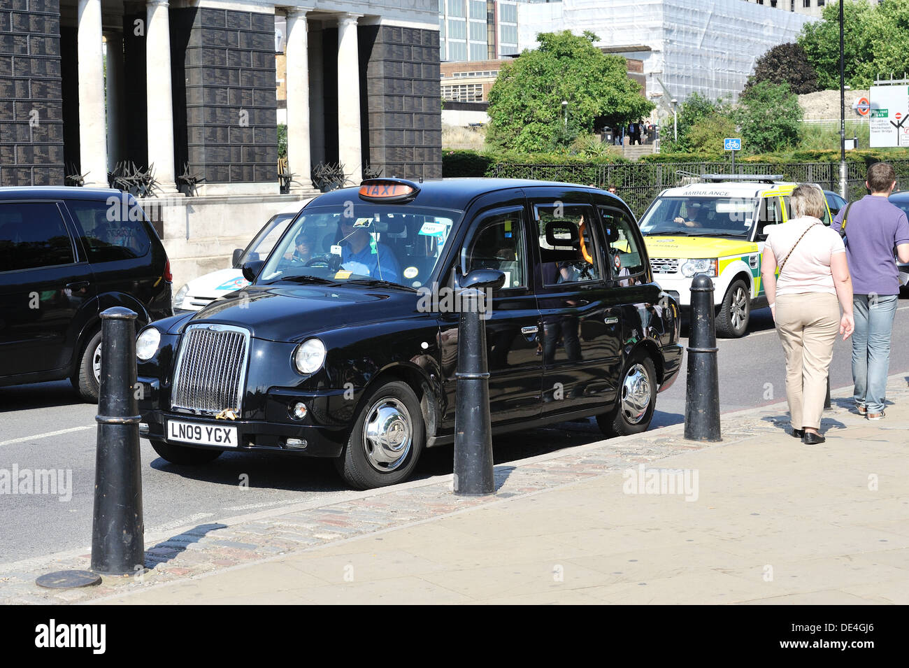 Black London Taxi Cab Stock Photo