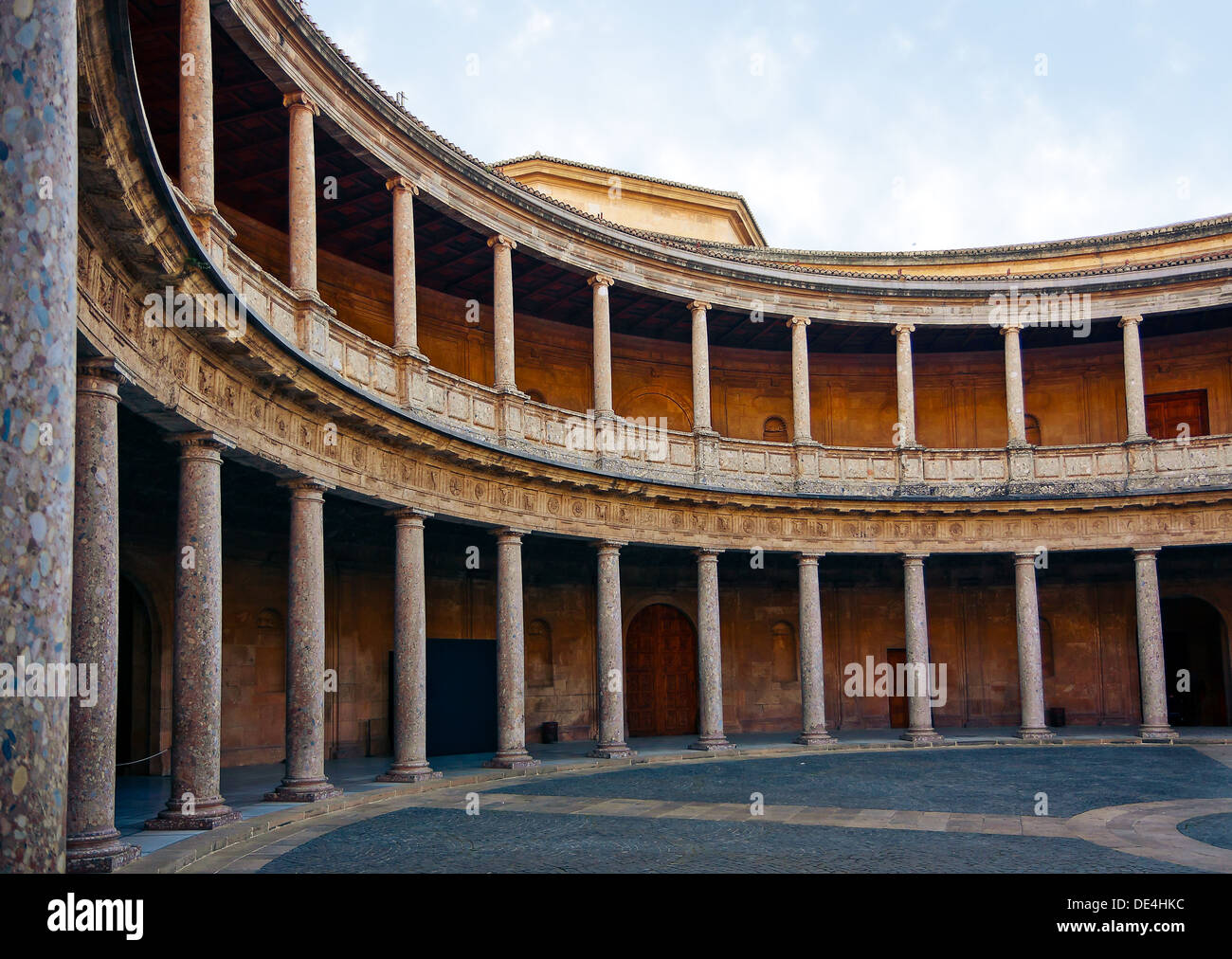 Colonnade in Palace of Charles V Stock Photo