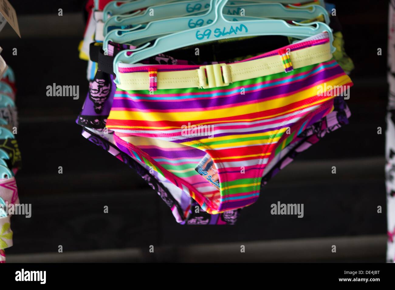Colorful bikini for sale, Seminyak Road, Bali Stock Photo Alamy