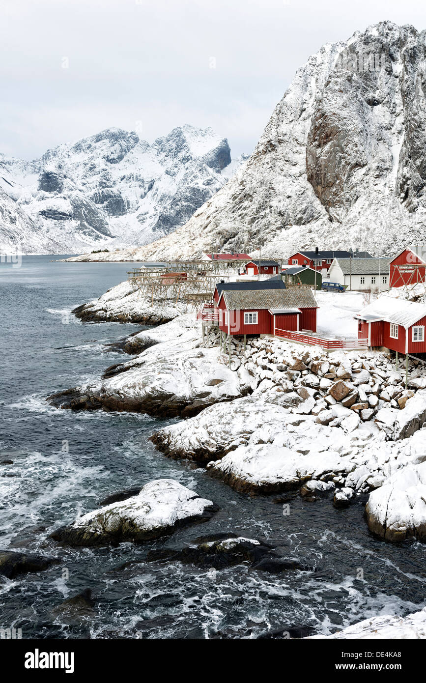 A view of Hamnoy village on the Lofoten islands with Lilandstinden in