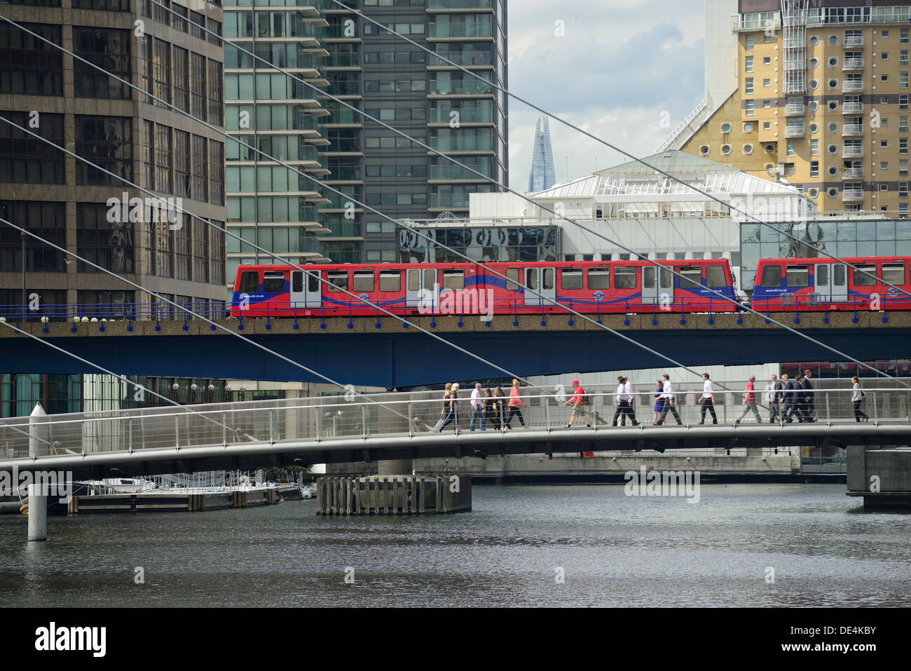 DLR at Canary Wharf, London Stock Photo
