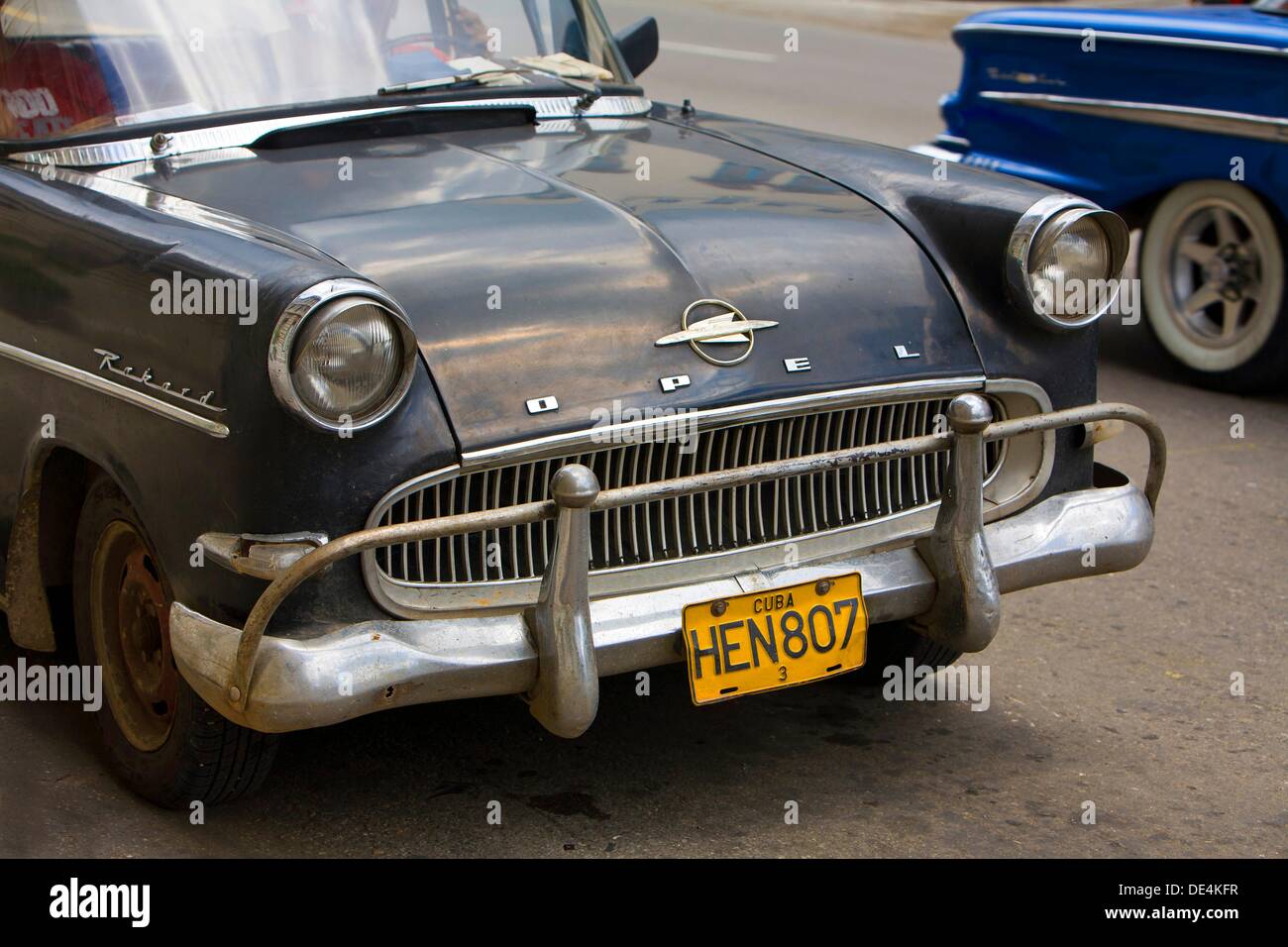 Cuba, Havana, Antique car, Opel Stock Photo