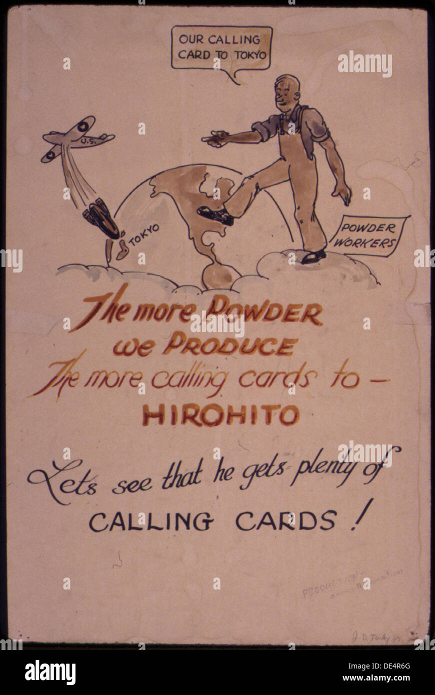 The more power we produce the more calling cards to - Hirohito. Let's see that he gets plenty of calling cards 5E 534748 Stock Photo