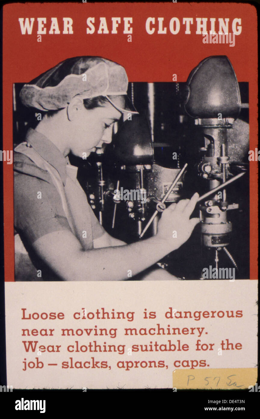 Wear safe clothing. Loose clothing is dangerous near moving machinery