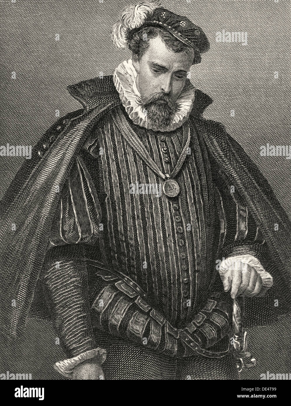 Robert Dudley, 1. Earl of Leicester, 1532-1588, character from the play Mary Stuart by Friedrich Schiller Stock Photo