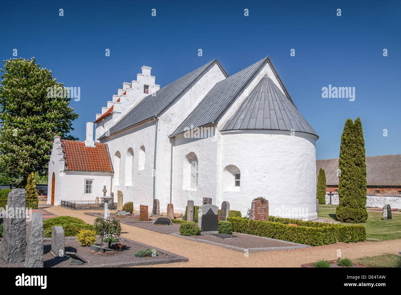 St. Peders Kirke, historic church on Bornholm, Denmark Stock Photo