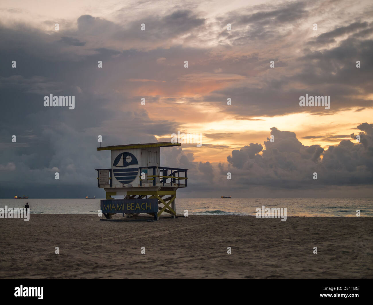 Miami Beach Sunrise.Florida. USA Stock Photo