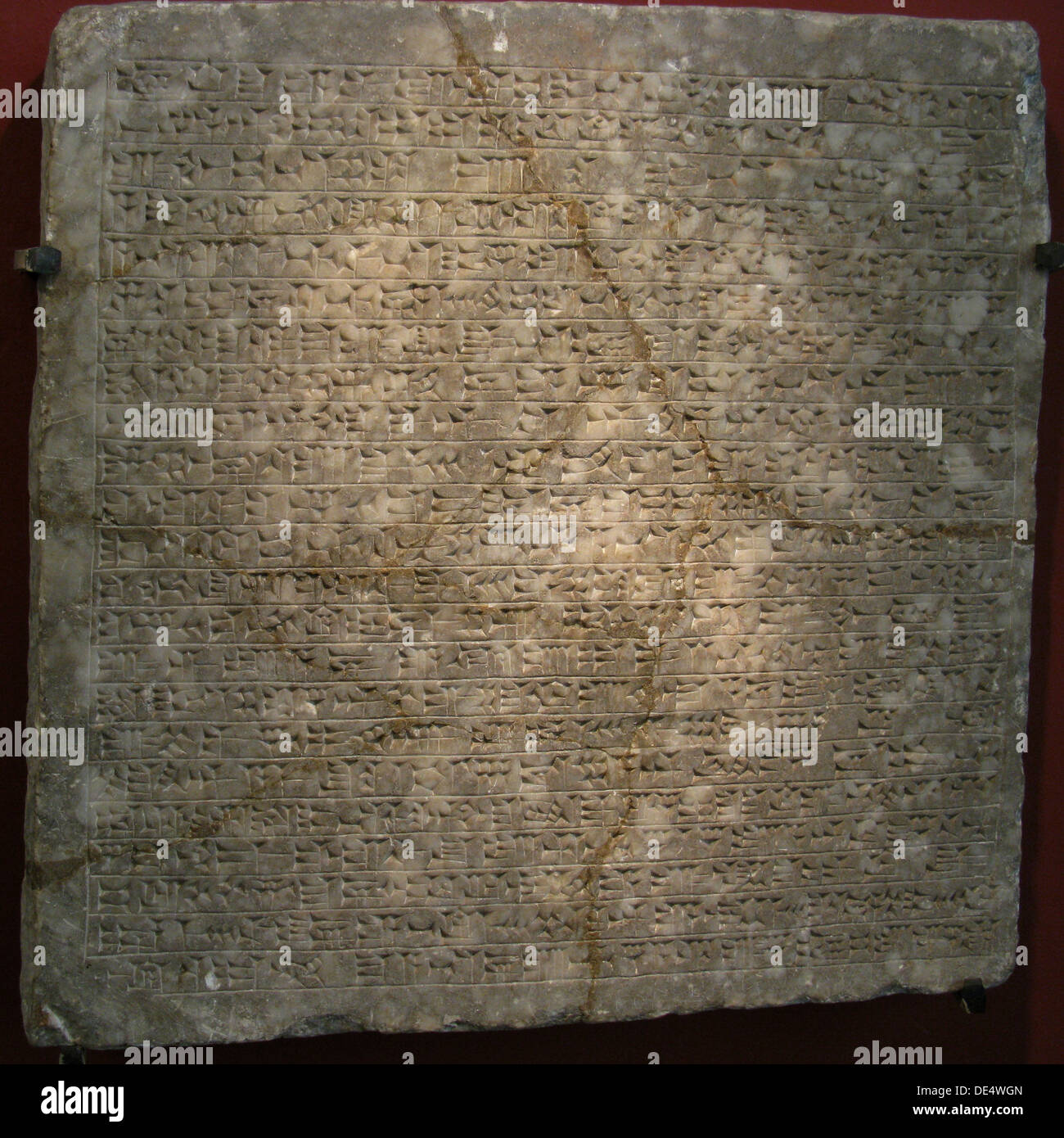 Inscribed slab from the palace of Sargon II in Dur-Sharrukin, Khorsabad, 8th cen. BC. Artist: Assyrian Art Stock Photo