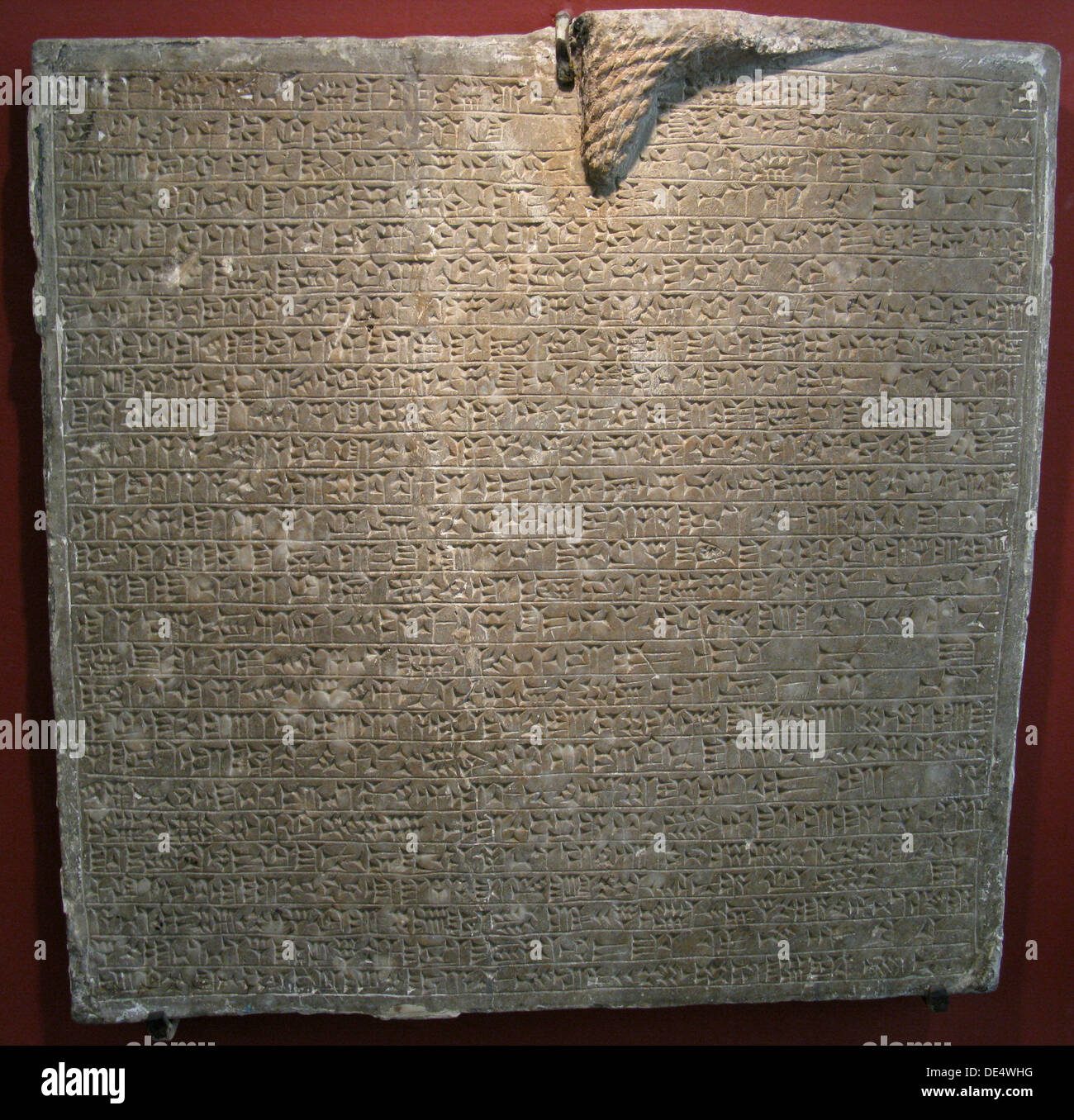 Inscribed slab from the palace of Sargon II in Dur-Sharrukin, Khorsabad, 8th cen. BC. Artist: Assyrian Art Stock Photo