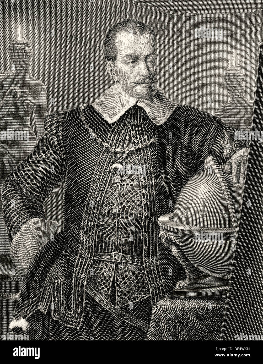 Wallenstein, character from the drama Wallenstein by Friedrich Schiller,  1759 - 1805, Schiller Gallery, 1869 Stock Photo - Alamy