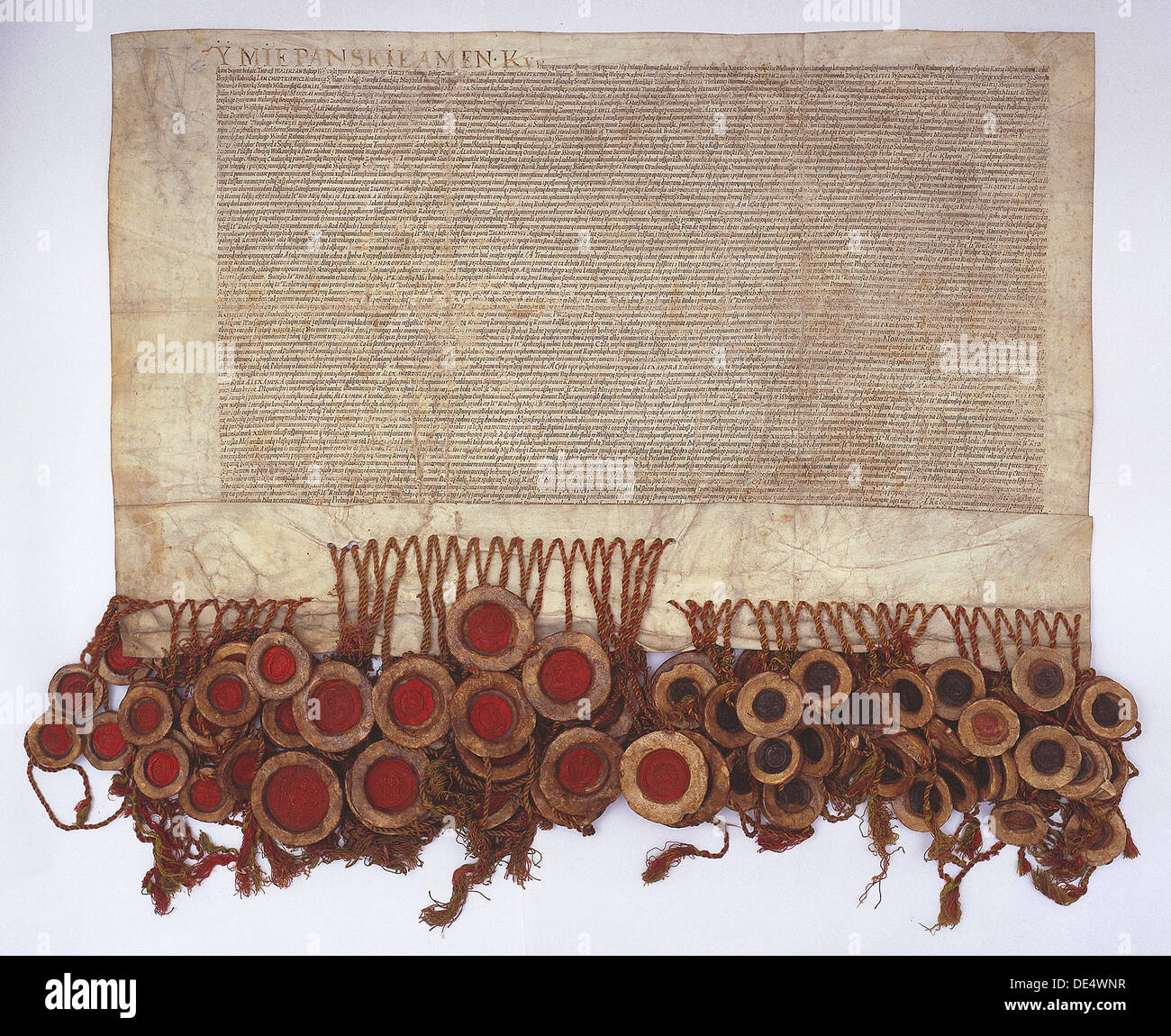The Union of Lublin, 1569. Artist: Historical Document Stock Photo