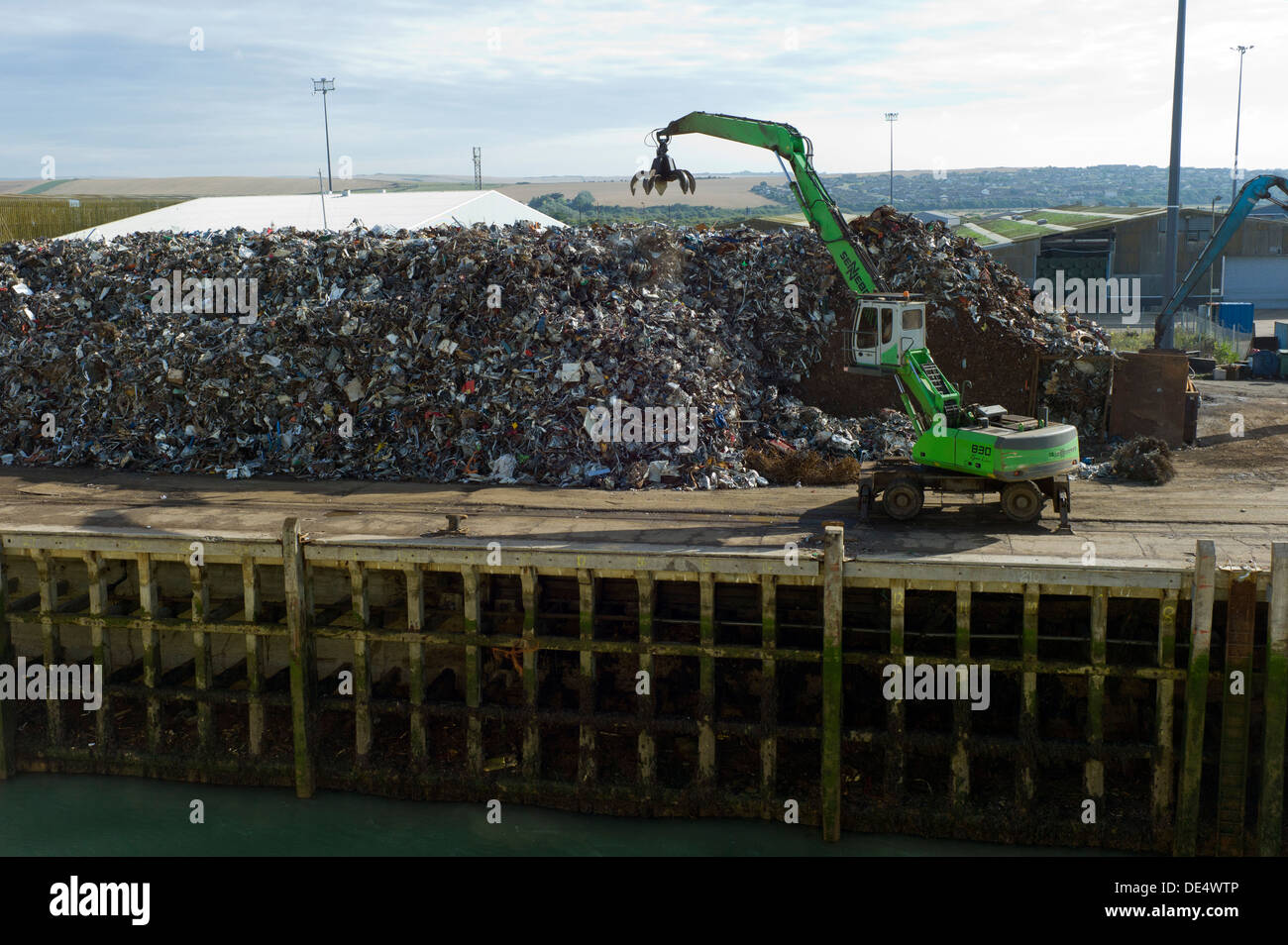 Quayside scrapyard, Newhaven, Sussex, UK Stock Photo