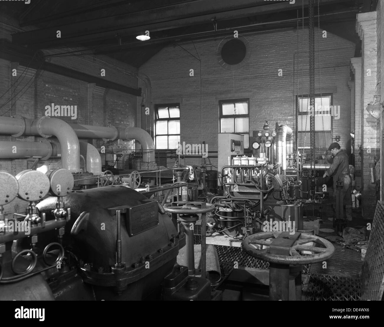 Interior of the pump House at Brookhouse Colliery in South Yorkshire, 13 Dec 1962. Artist
