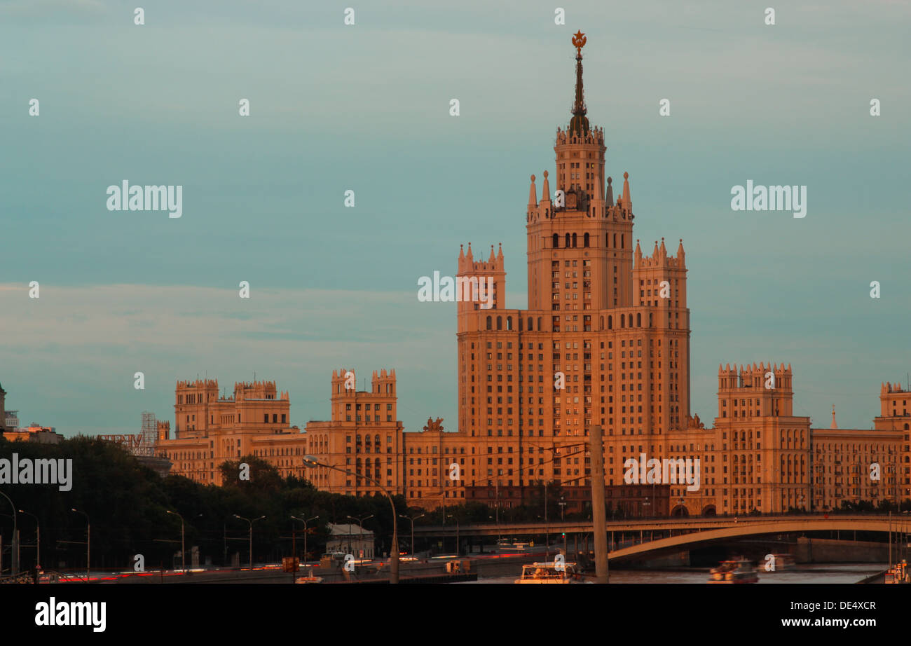 skyscraper embankment Moscow Stock Photo