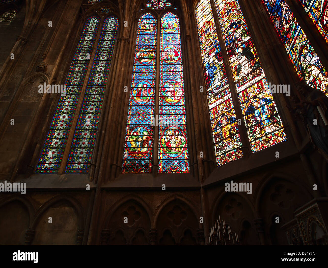 Stained glass windows of the Metz Cathedral Stock Photo Alamy
