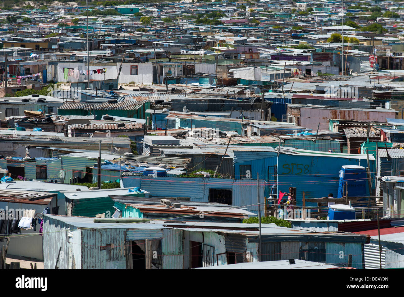 Khayelitsha, a densely populated, partially informal township in Cape Town, South Africa Stock Photo