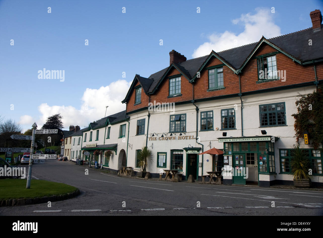The Crown Hotel, Exford, Exmoor, Somerset, England, UK Stock Photo