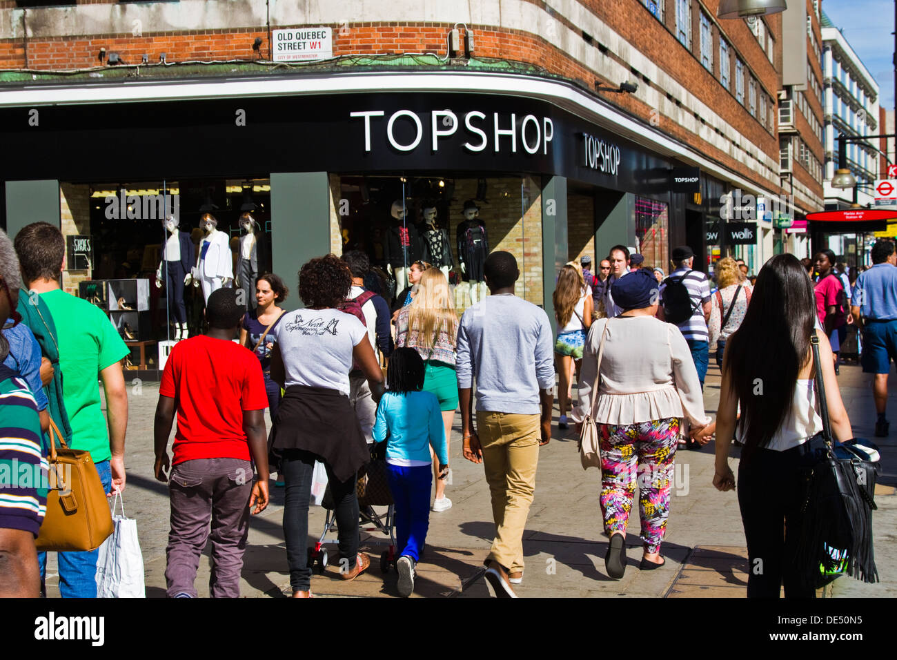 Shoppers on Oxford street-London Stock Photo