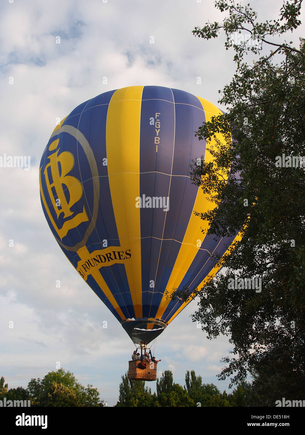 F-GYBI hot air balloon take-off at Metz, France, 1 Stock Photo