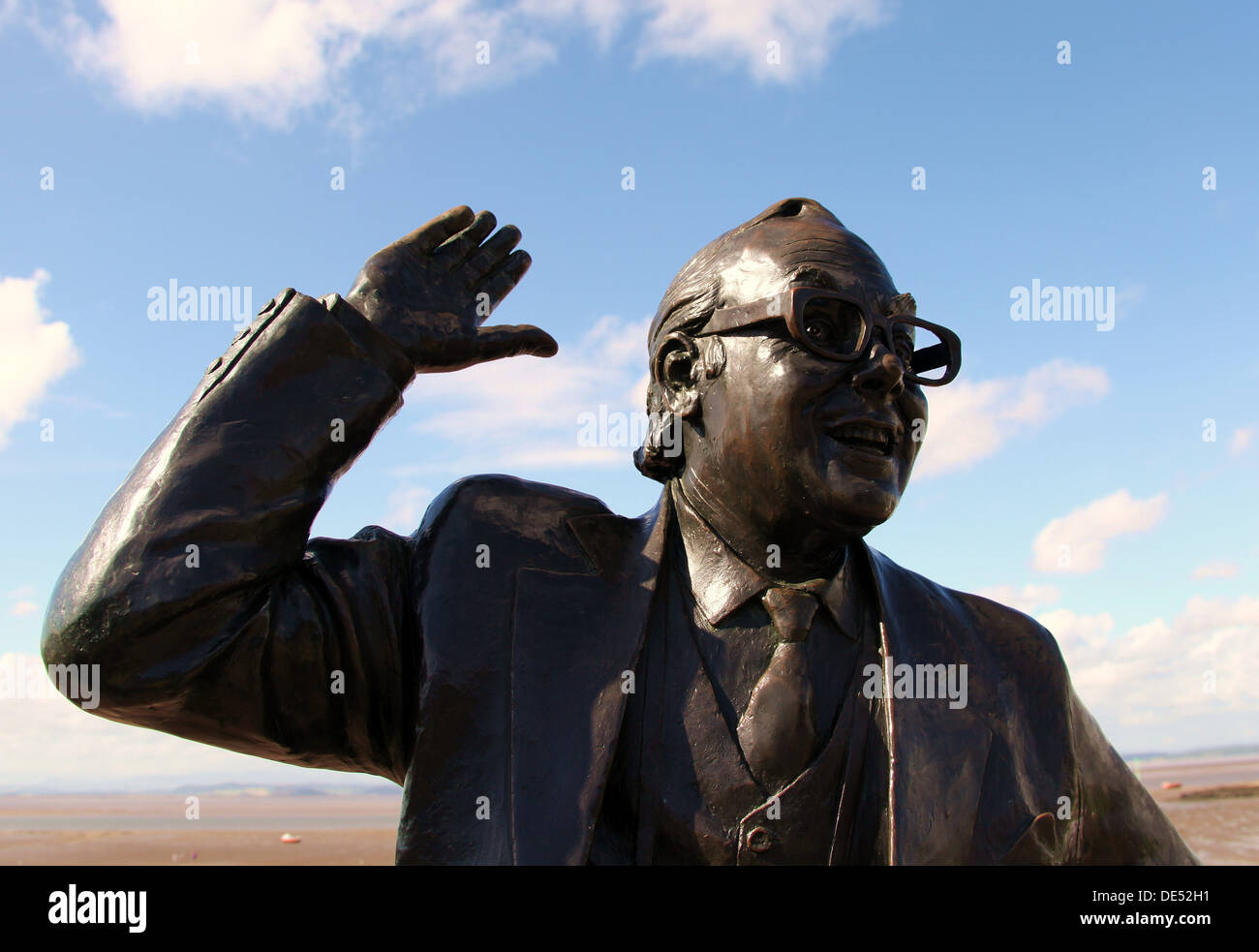 The famous Eric Morecambe statue in the seaside resort of Morecambe Stock Photo