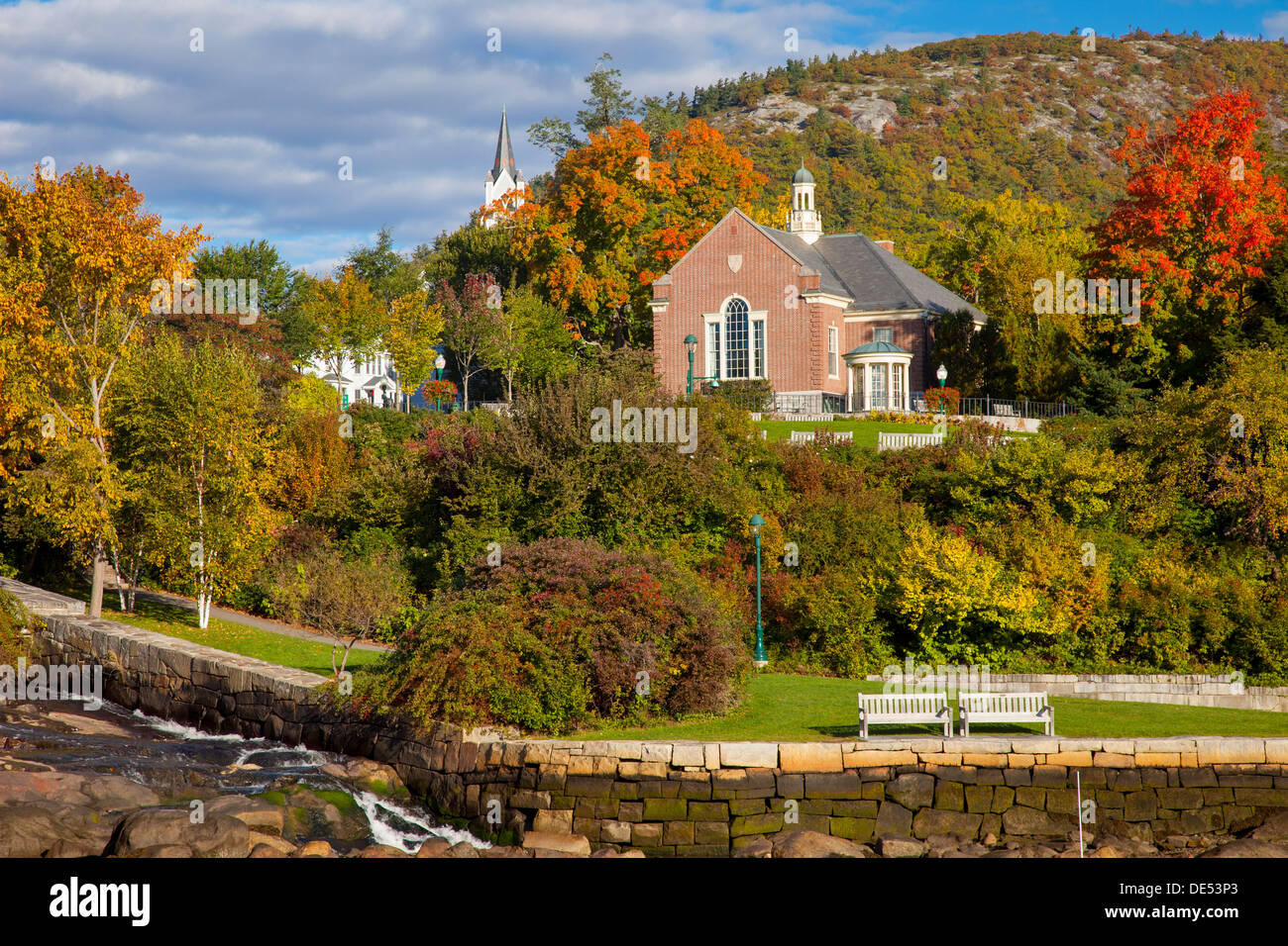 Autumn below the Camden Public Library, Camden Maine, USA Stock Photo Alamy