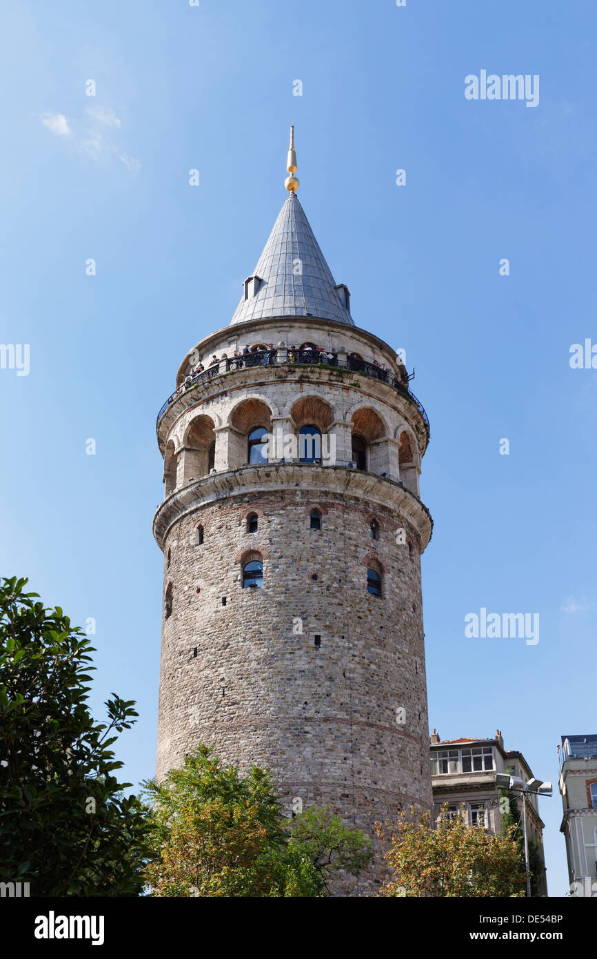 Galata Tower, Galata, Karaköy, Beyoglu, Istanbul, Istanbul Province, Turkey Stock Photo