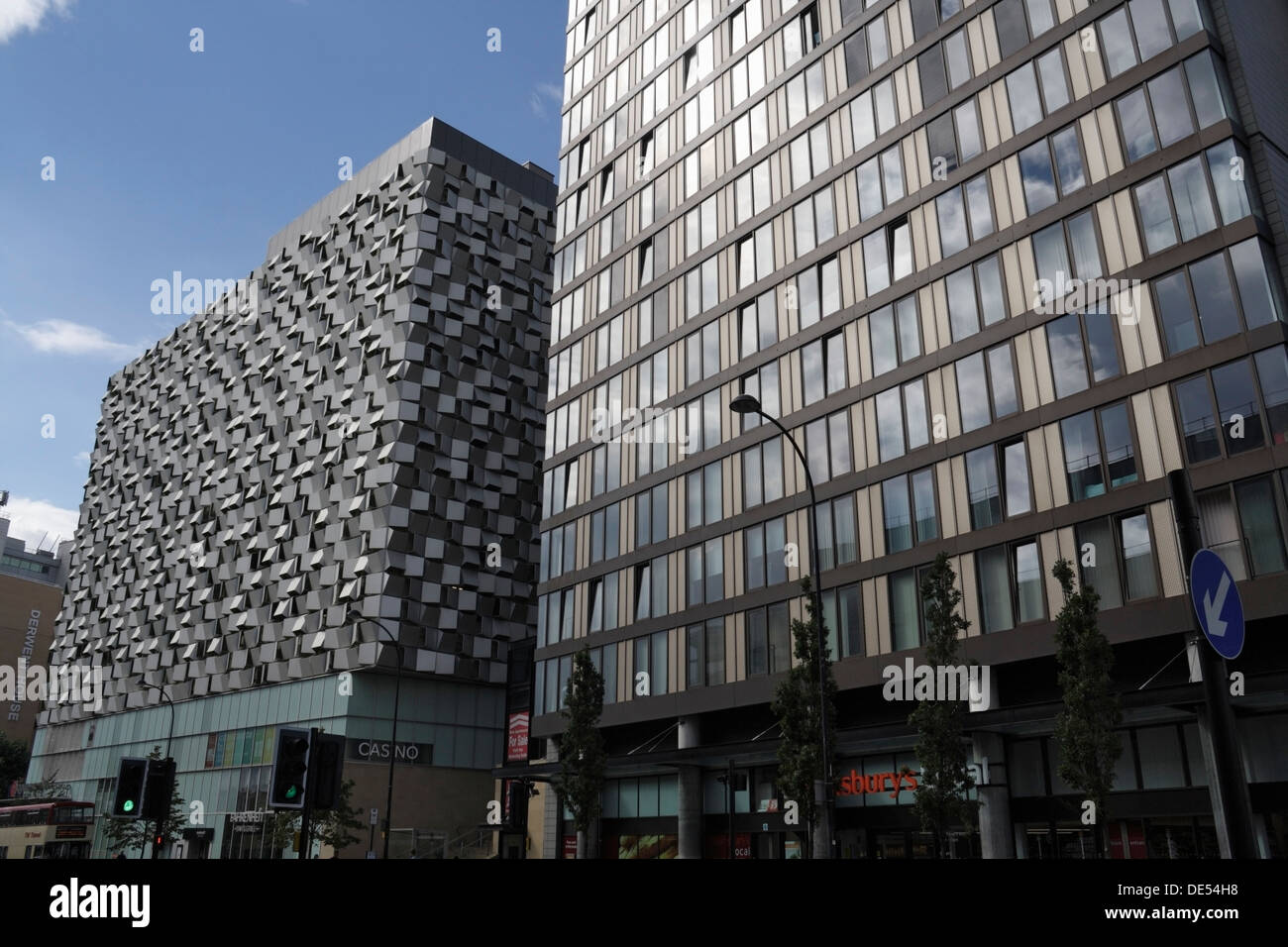 The City Lofts tower and the Charles street "Cheese grater" car park