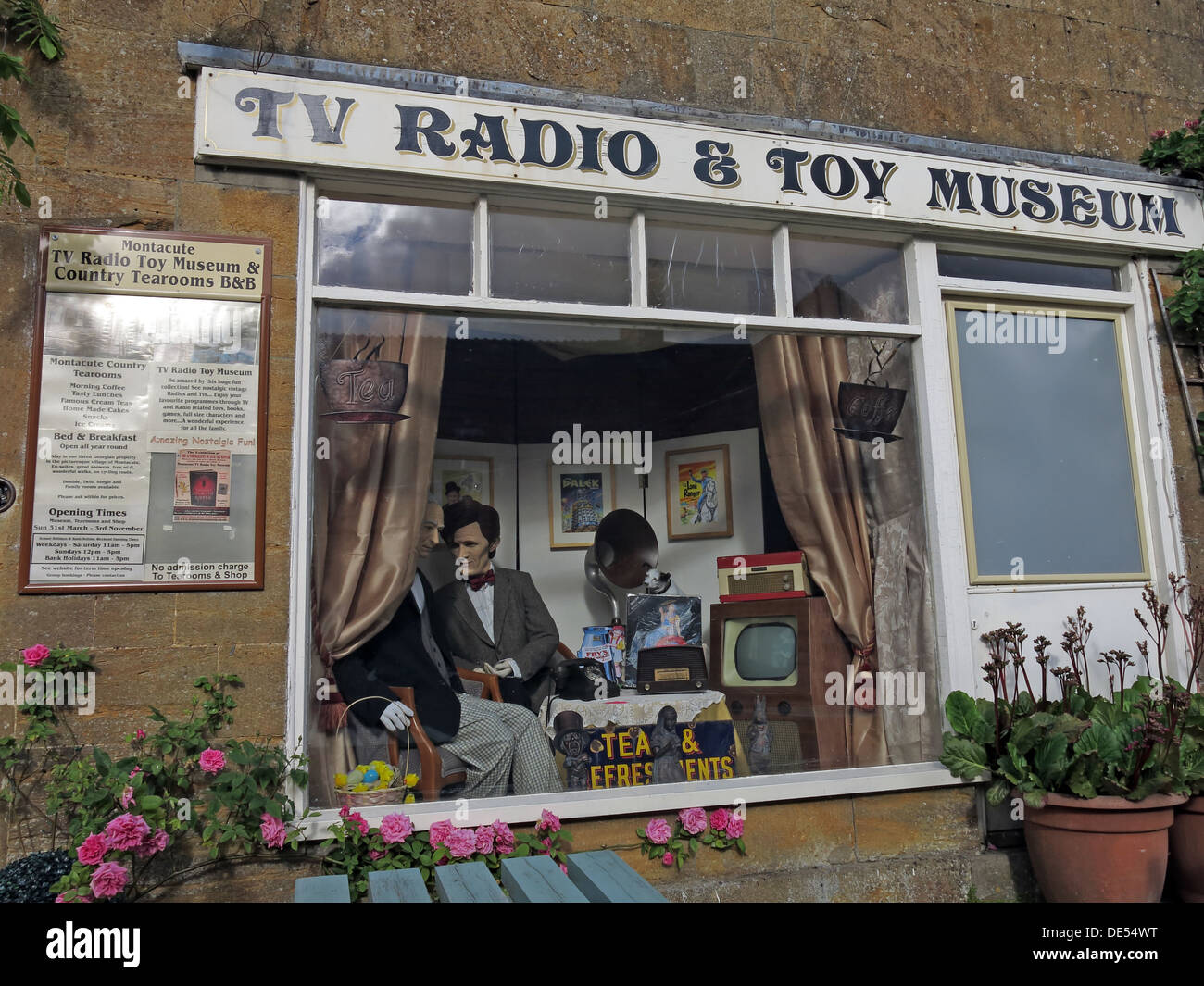 The TV, Radio, & Toy Museum, 1, South Street, Montecute Village, south Somerset, England, UK, TA15 6XD Stock Photo