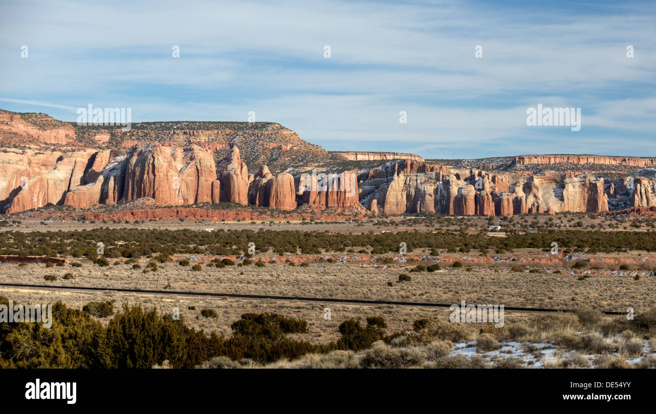 These dramatic features in the Navajo nation are visible from Interstate 40 near Lupton, Arizona