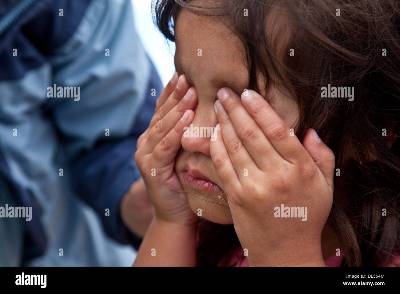 Angry Child, Hartfield Village Fete, Hartfield, Sussex, England Stock Photo