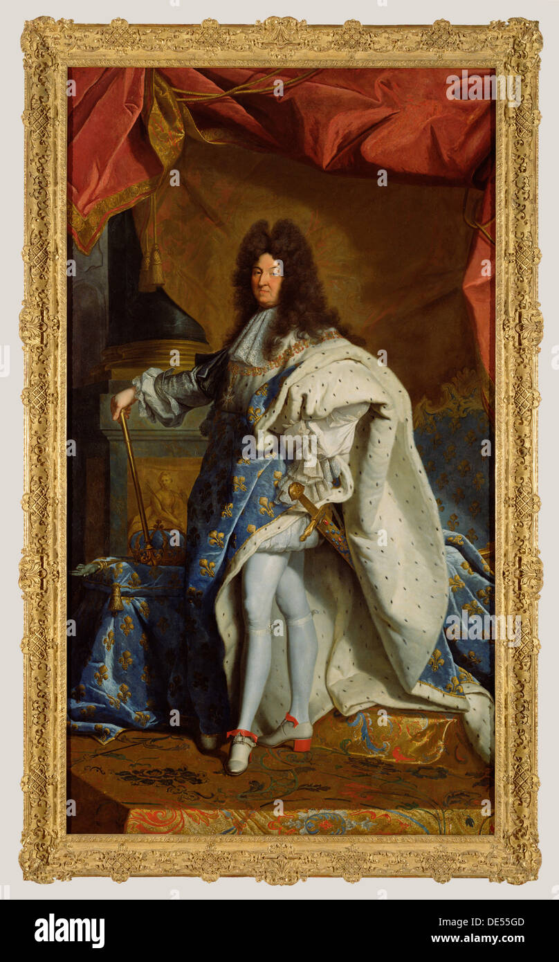 Portrait of Louis XIV; After Hyacinthe Rigaud, French, 1659 - 1743; 18th century; Oil on canvas Stock Photo