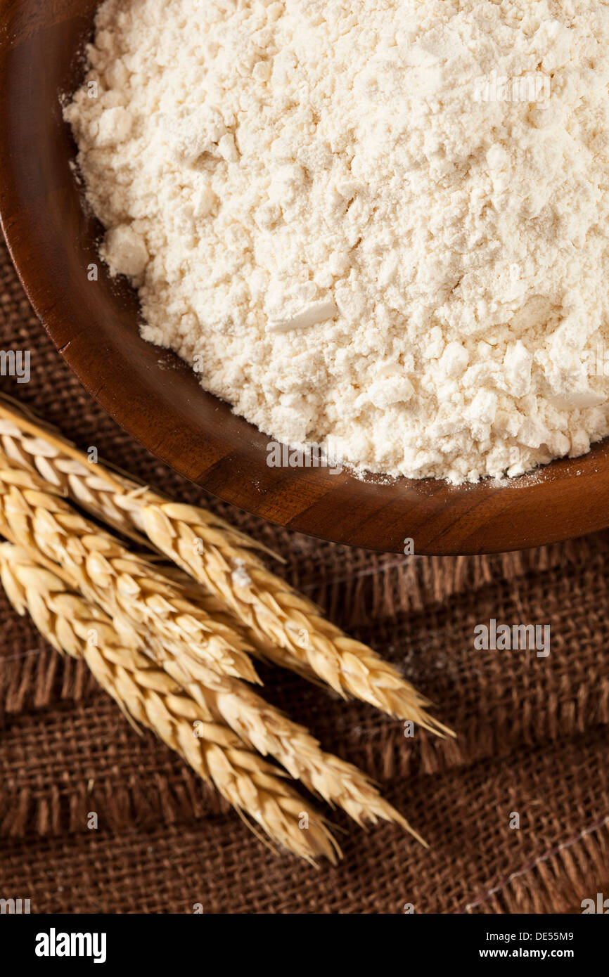 Organic Whole Wheat Flour Ready For Baking Stock Photo