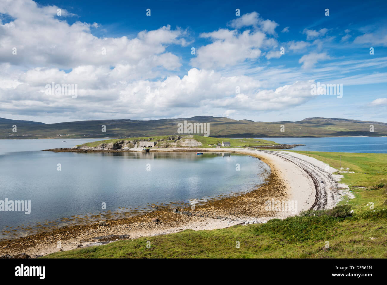 Fishing village on the shore of Loch Eriboll, Heilam, Northern