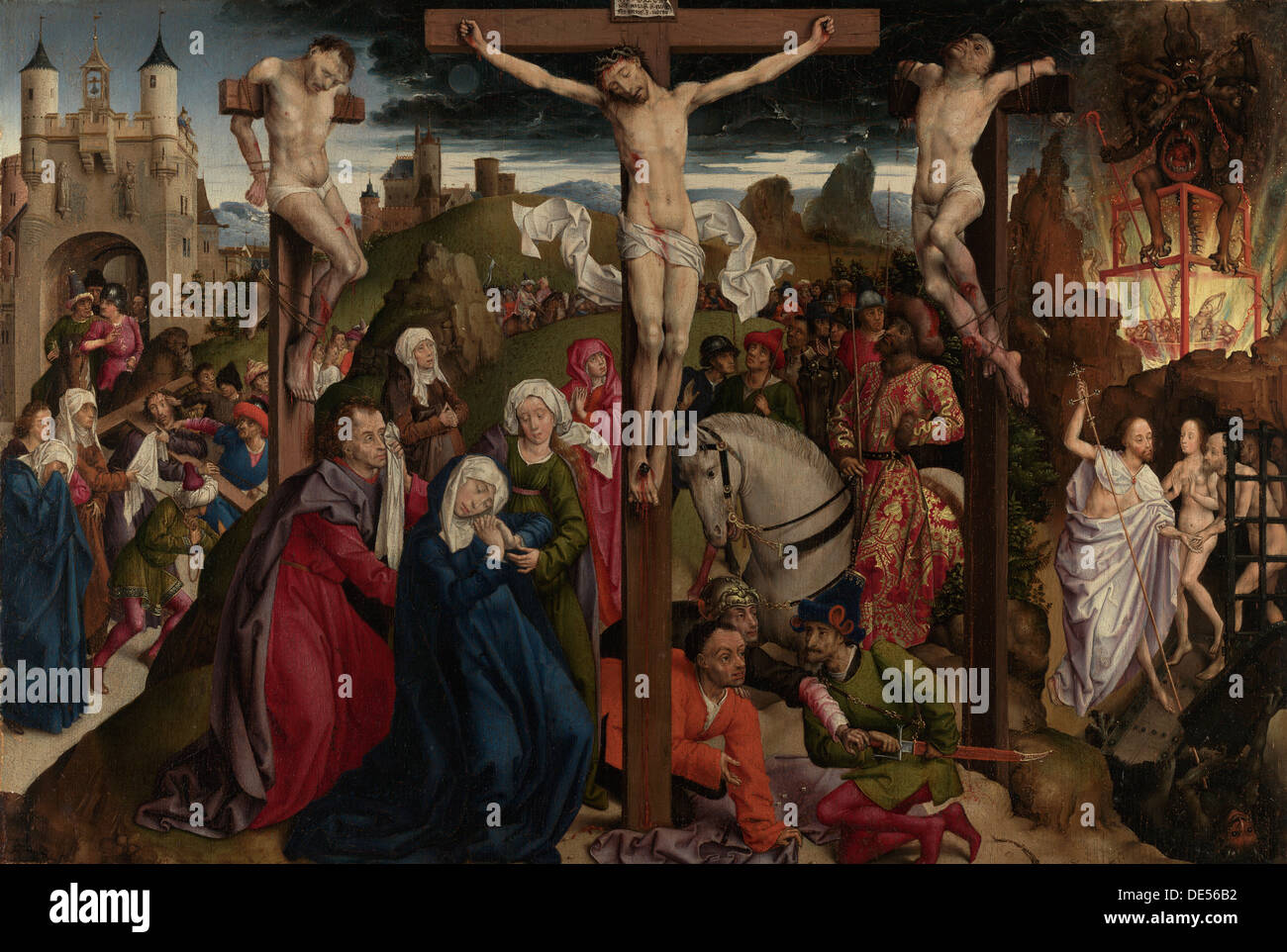 The Crucifixion; Dreux Budé Master, possibly André d'Ypres, French, active by 1425/26 Stock Photo