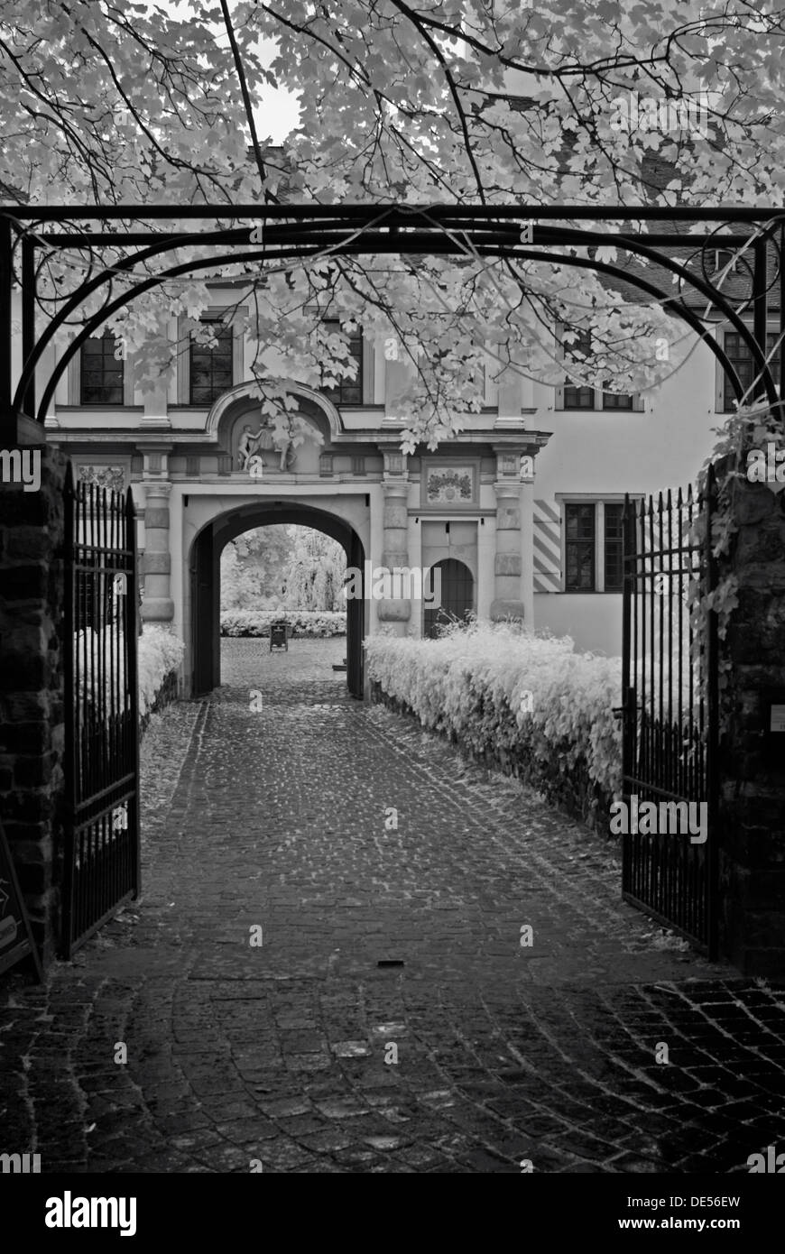 Entrance to the museum, Schloss Hoechst Castle, FrankfurtHoechst