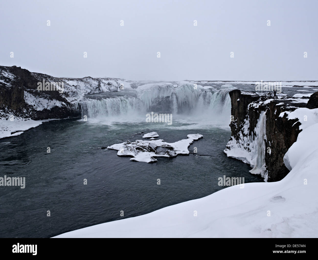 Godafoss waterfall, Gemeinde Þingeyjarsveit, North Iceland, Iceland Stock Photo