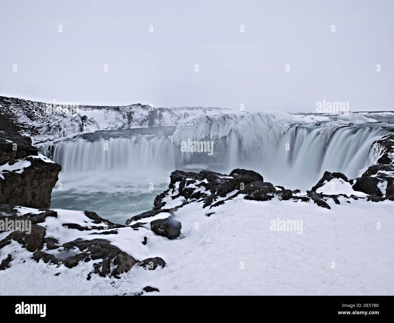Godafoss waterfall, Gemeinde Þingeyjarsveit, North Iceland, Iceland Stock Photo