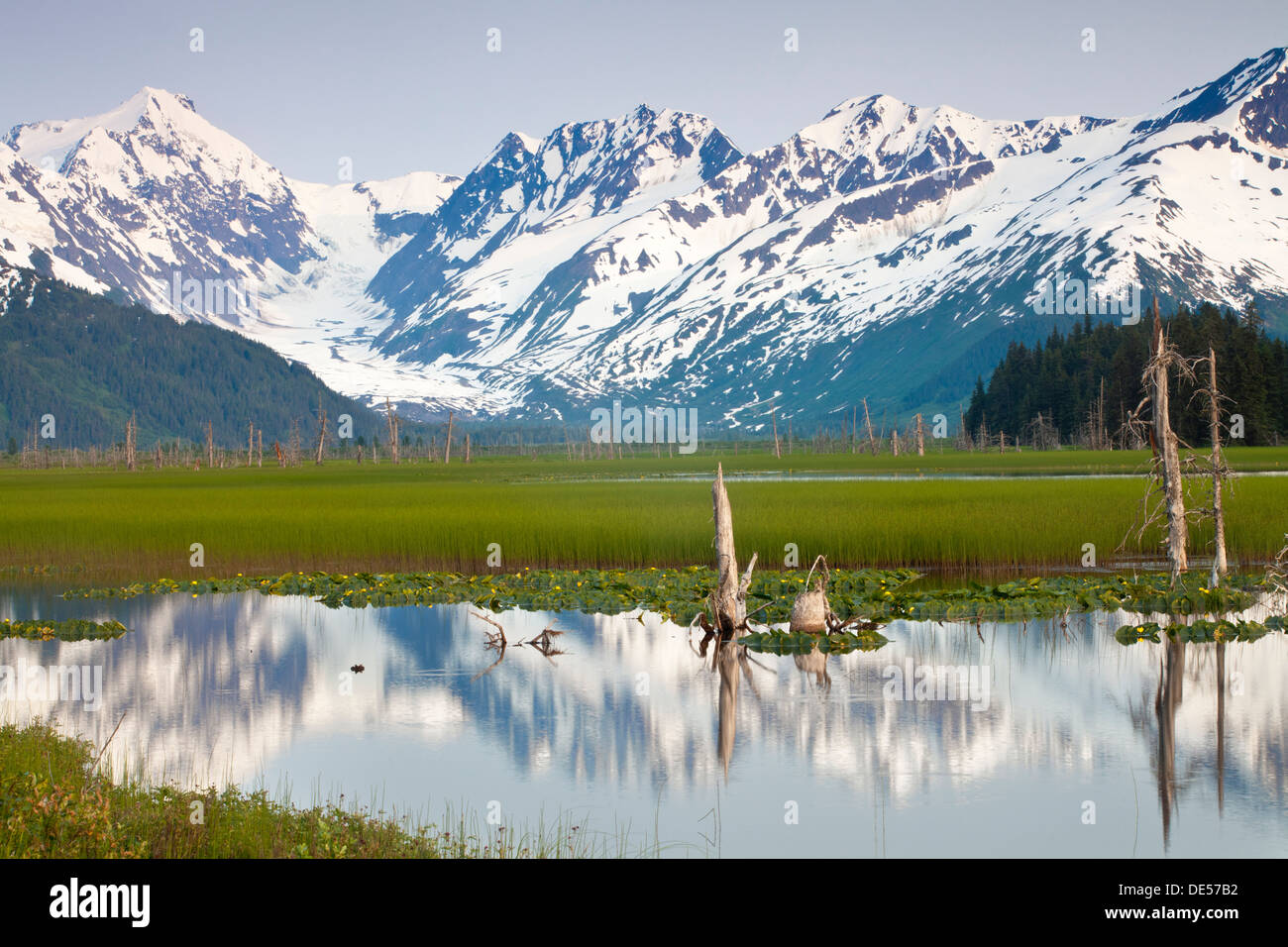 Mountains, Turnagain arm, Kenai Peninsula, Alaska, U.S.A. Stock Photo