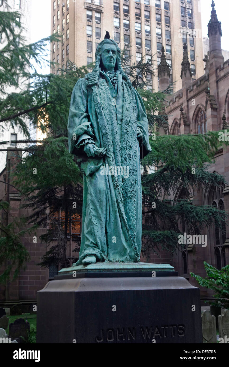 John Watts memorial in Trinity Church graveyard Stock Photo