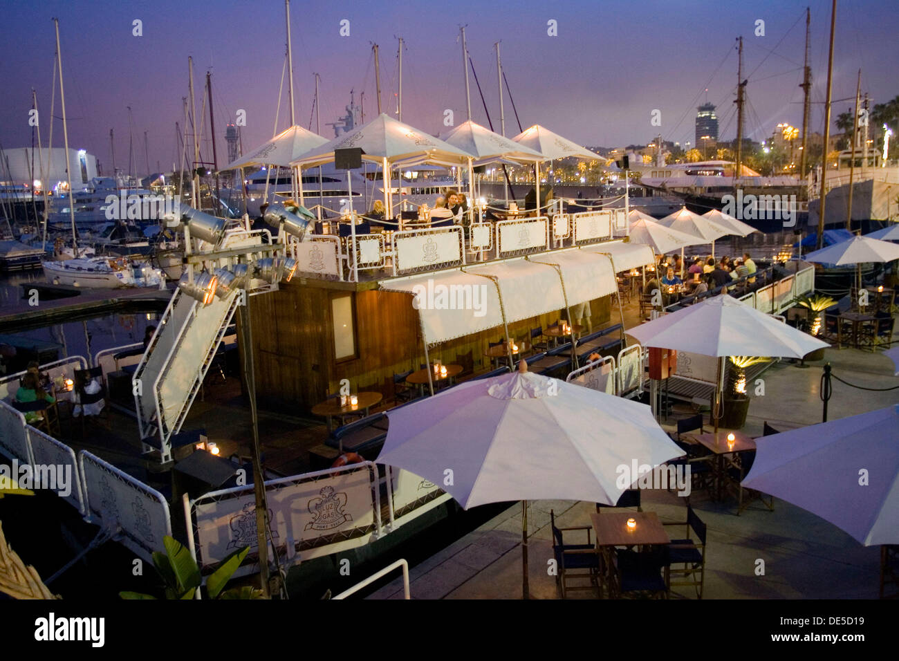 ´Luz de Gas´ Bar. Port Vell. Barcelona. Catalonia. Spain Stock Photo