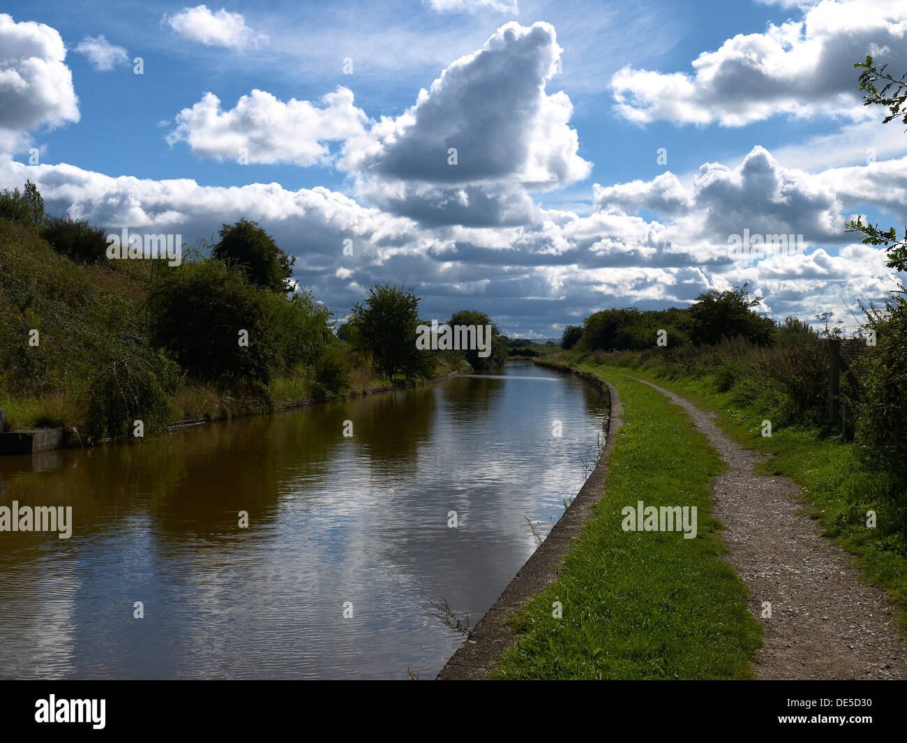 Clouds above the Trent and Mersey canal in Cheshire UK Stock Photo
