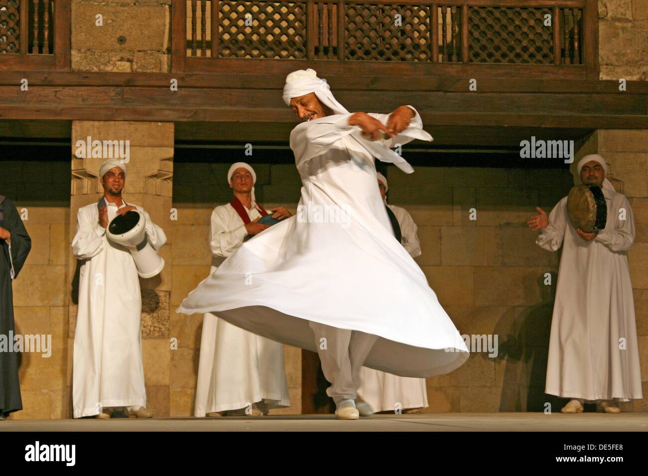 traditional dance and music of the ancient sufi, Cairo, Egypt Stock