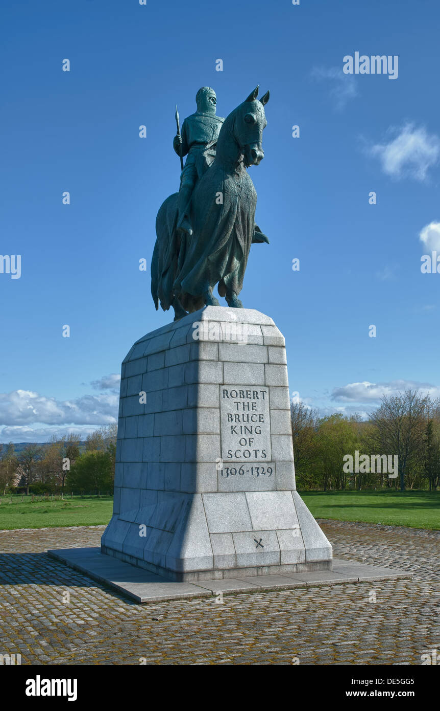 Equestrian statue of Robert the Bruce at Bannockburn, Stirling, Scotland Stock Photo