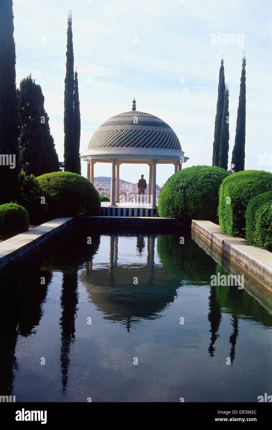 Pavilion and viewpoint, La Concepción Historical Garden. Málaga Stock