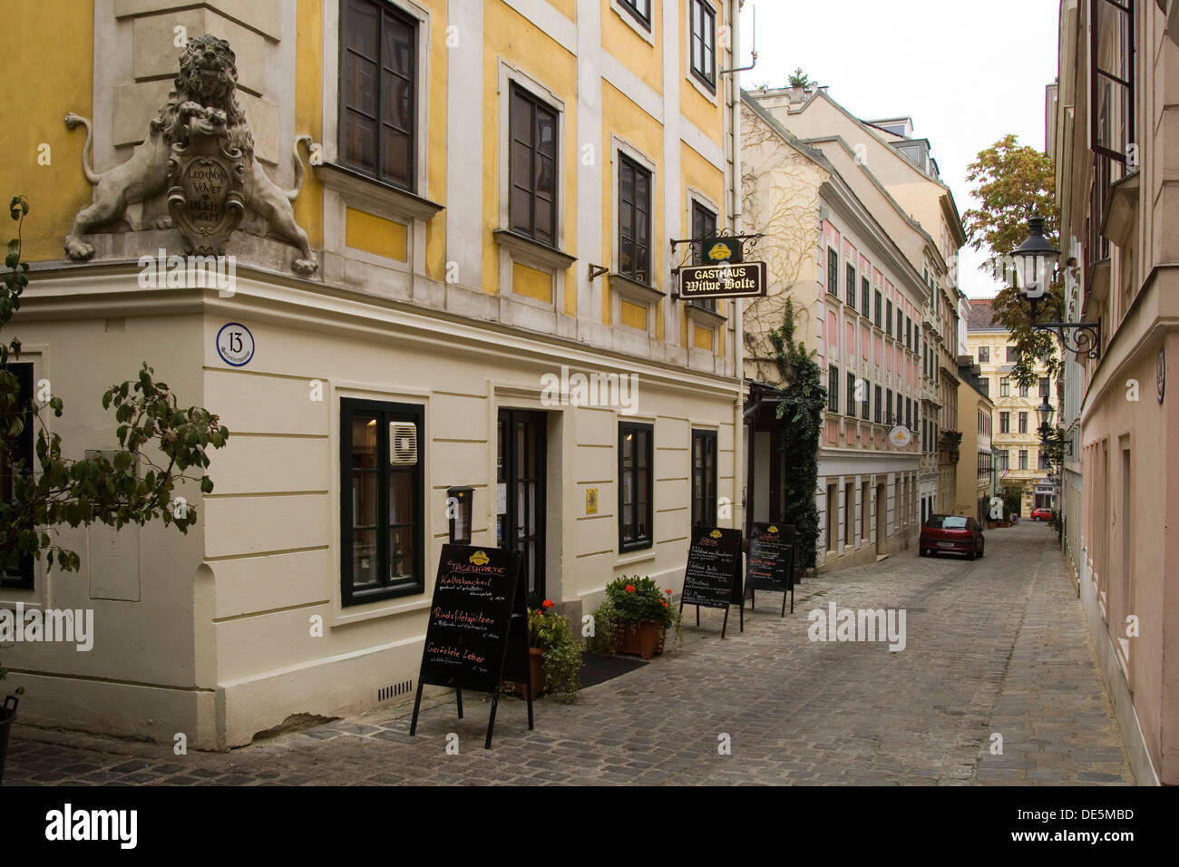 Österreich, Wien 7, Neubau, Spittelberg, Gutenberggasse 13, Fassade des Gasthauses Witwe Bolte Stock Photo